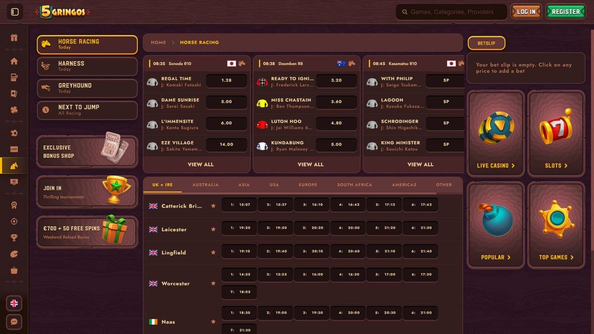 Horse racing 5Gringos Casino