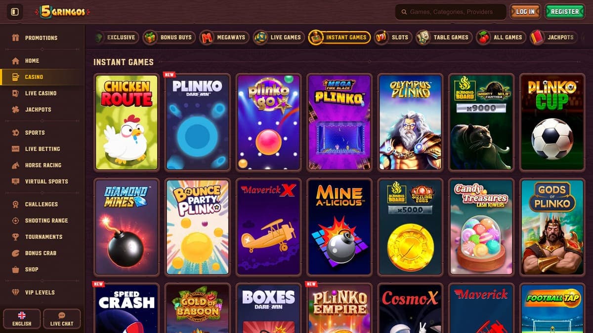 All games 5Gringos Casino
