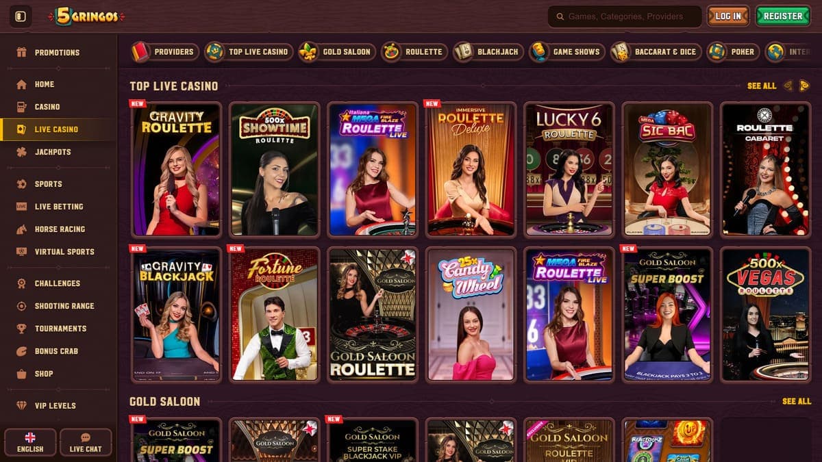 Best live 5Gringos Casino