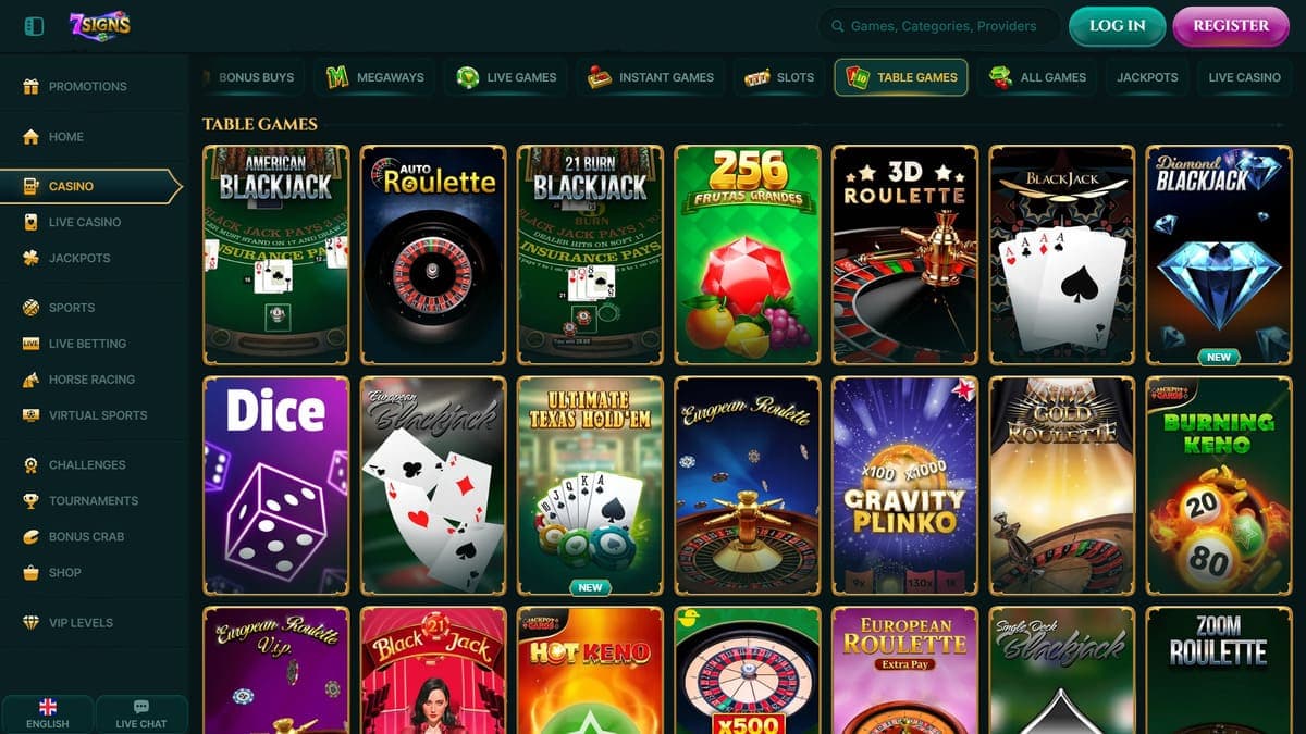 Table games 7Signs Casino