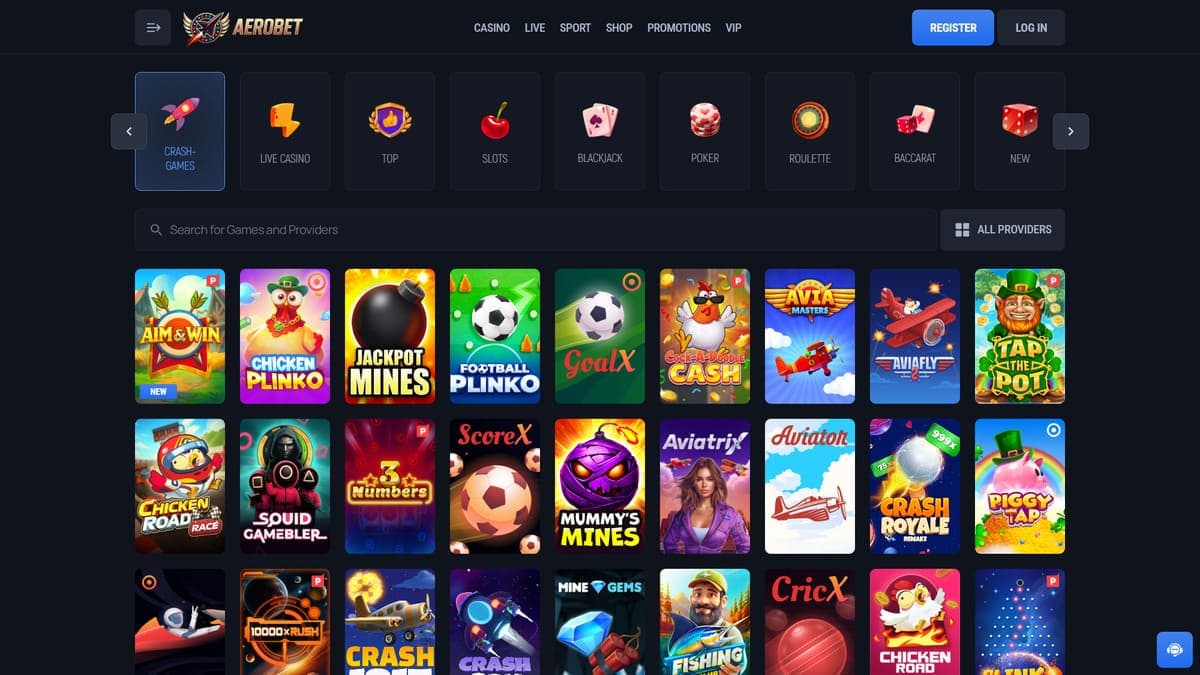Crash Games Section Aerobet Casino