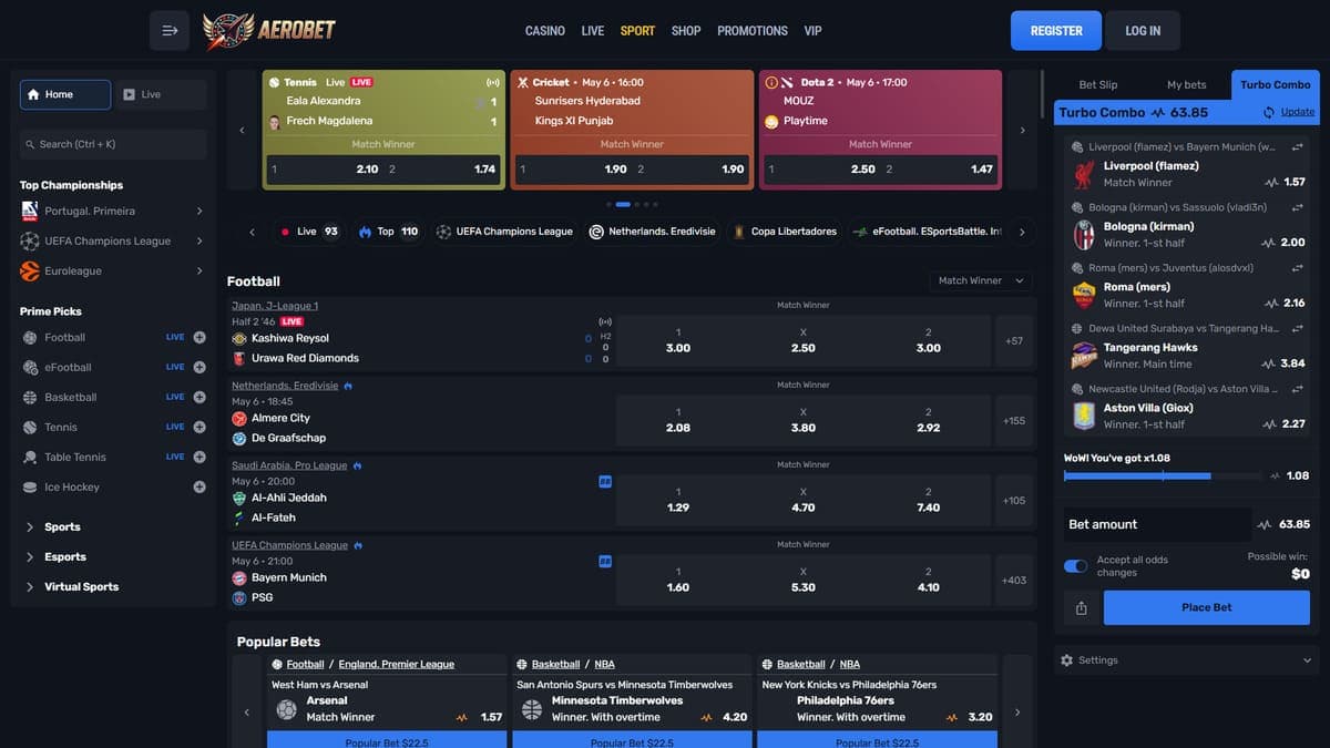 Sport betting Aerobet Casino