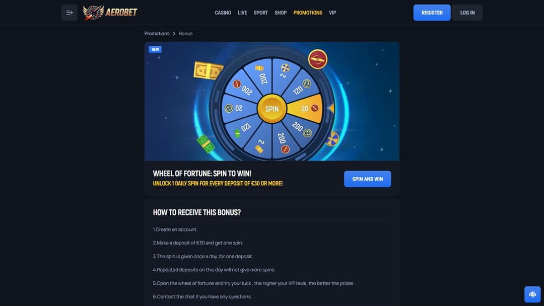 Wheel of fortune Aerobet Casino