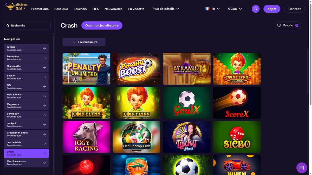 Crash gamesAladdin's Gold Casino