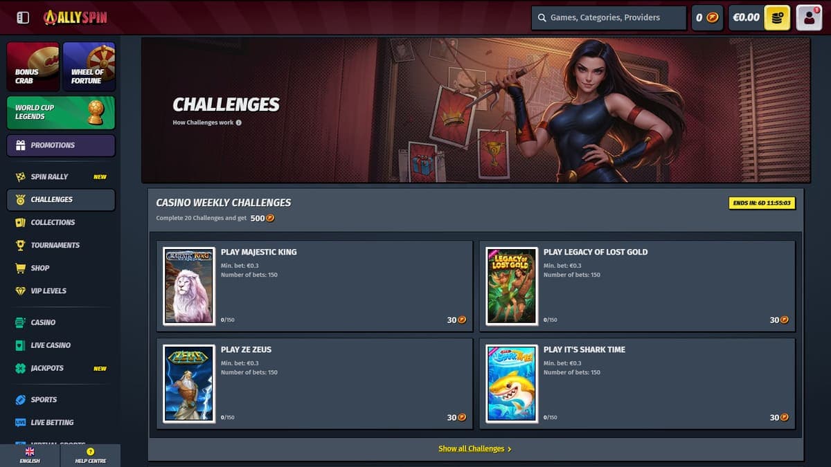 Challenges AllySpin Casino