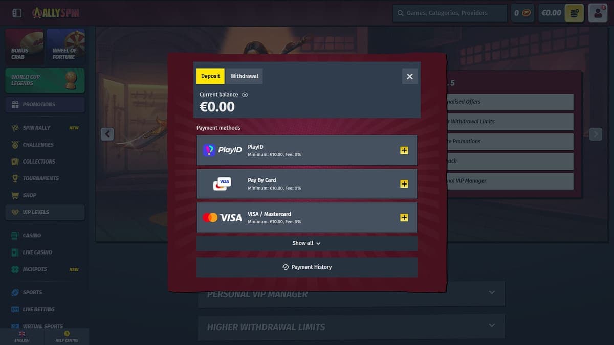 Deposit AllySpin Casino
