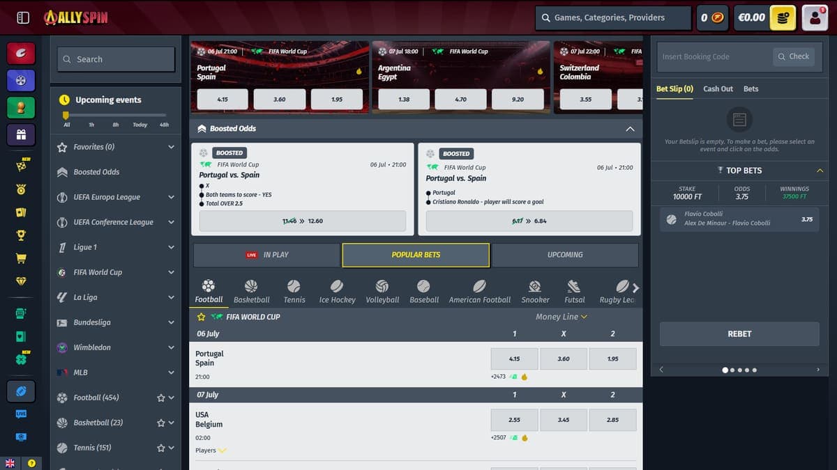 Sports betting AllySpin Casino