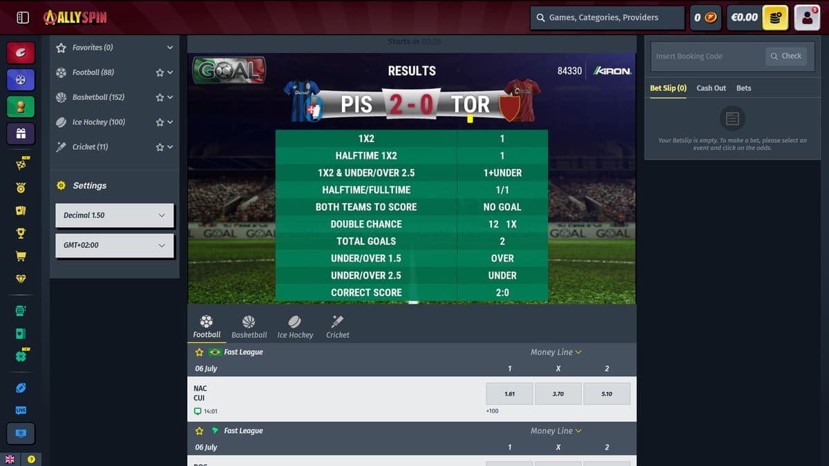Virtual leagues AllySpin Casino