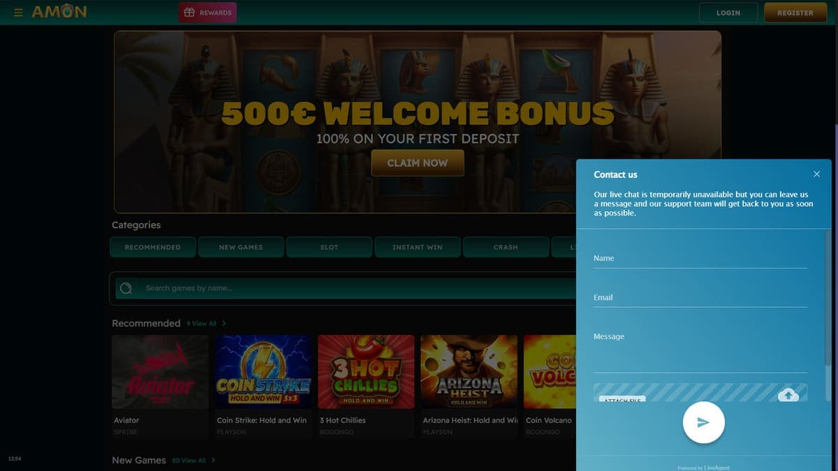 Customer service Amon Casino