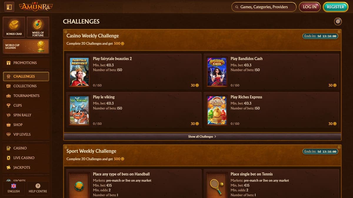 Challenges AmunRa Casino