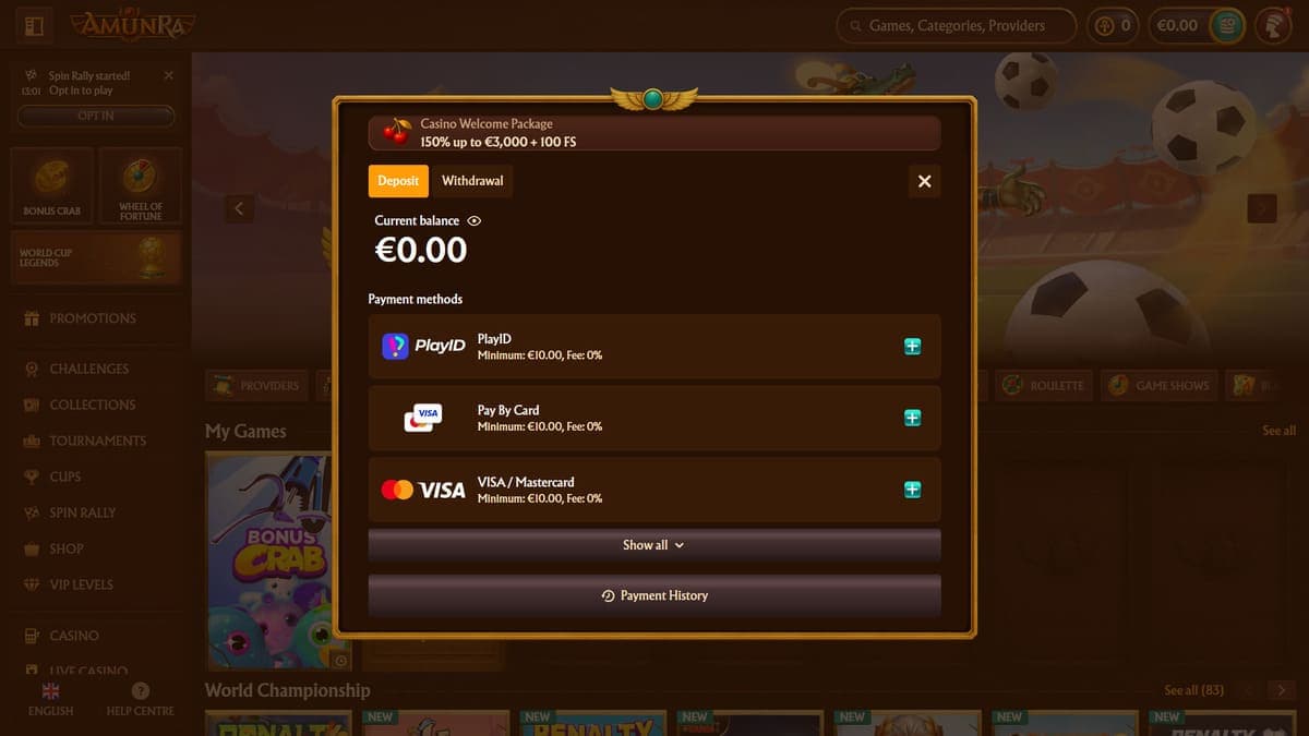 Deposit AmunRa Casino
