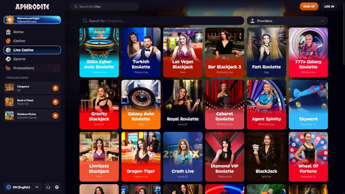 Live casino Aphrodite Casino