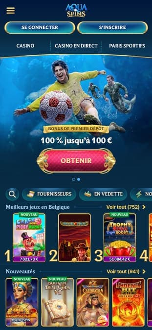 AquaSpins casino application