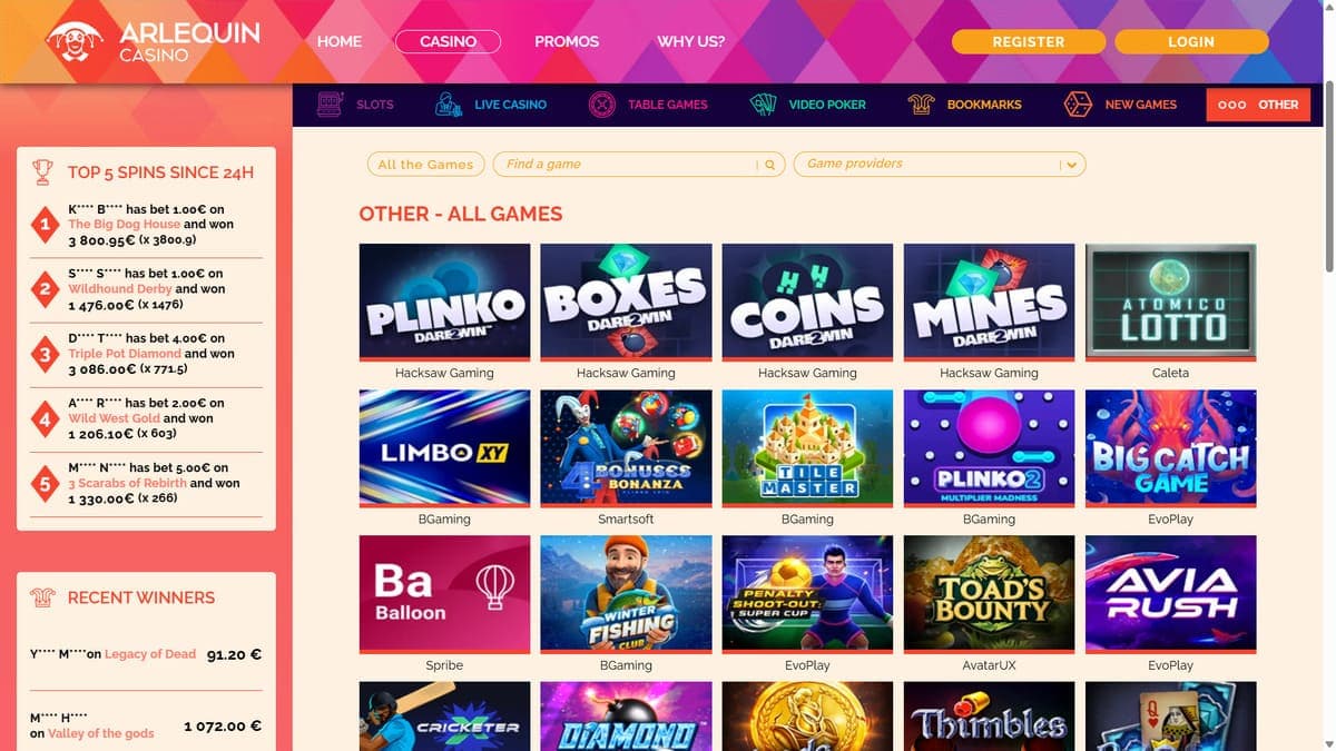 Other games Arlequin Casino