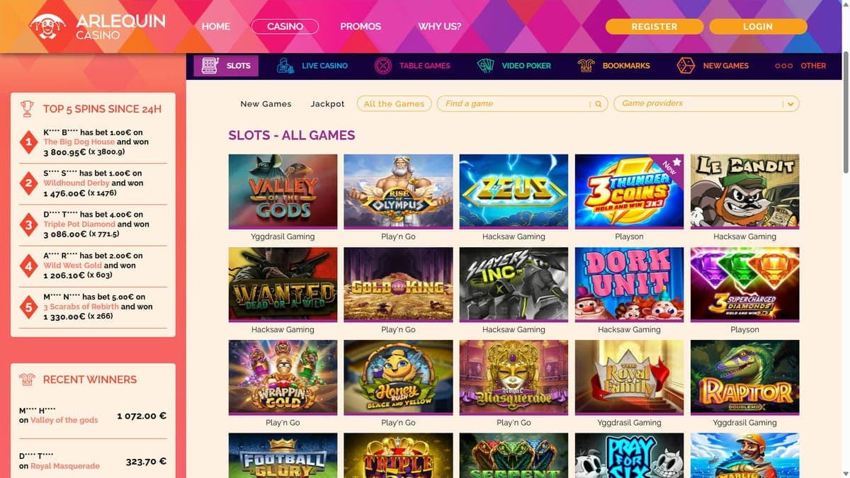 Slot machines Arlequin Casino