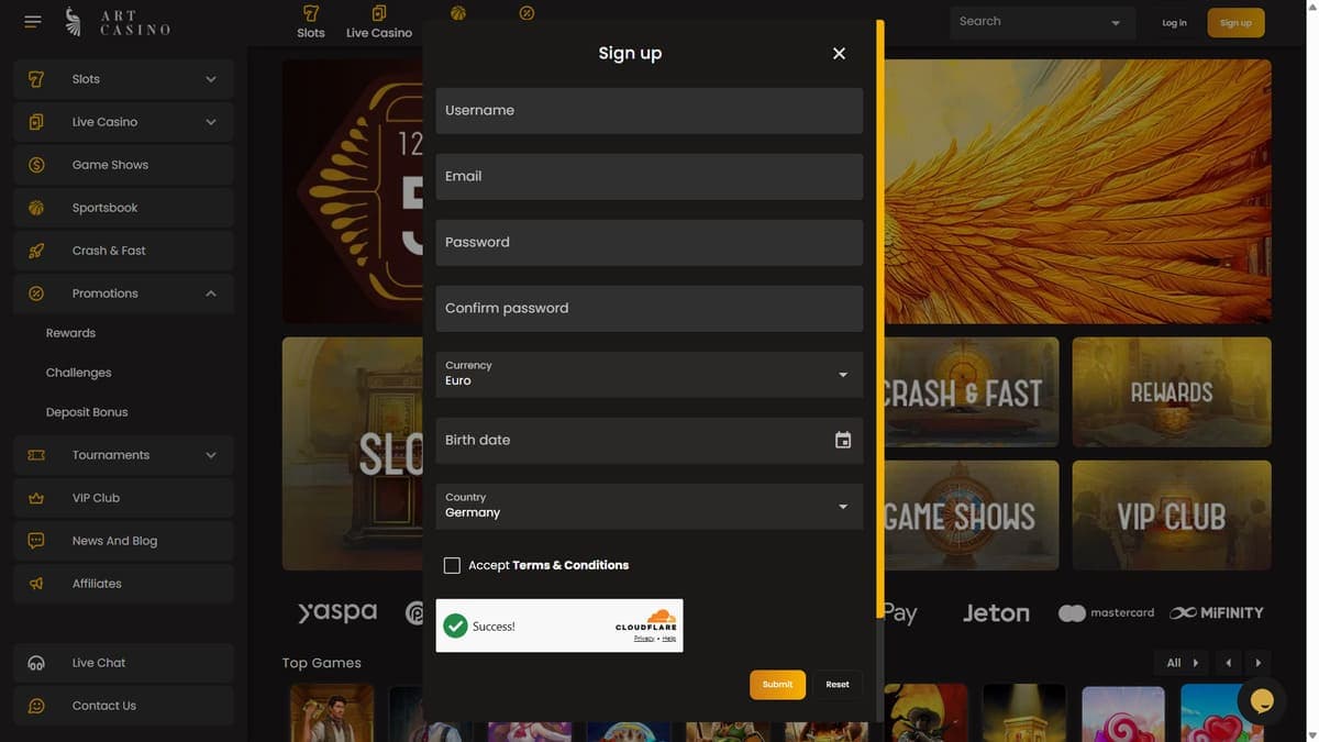 Registration Art Casino