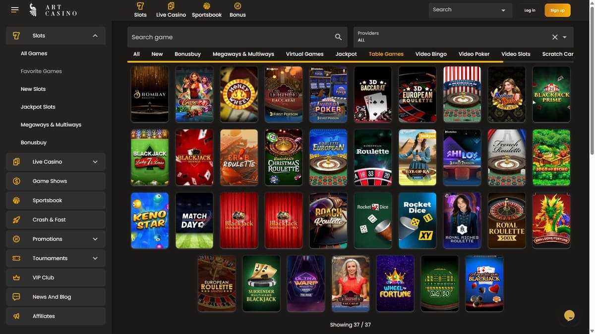 Table games Art Casino