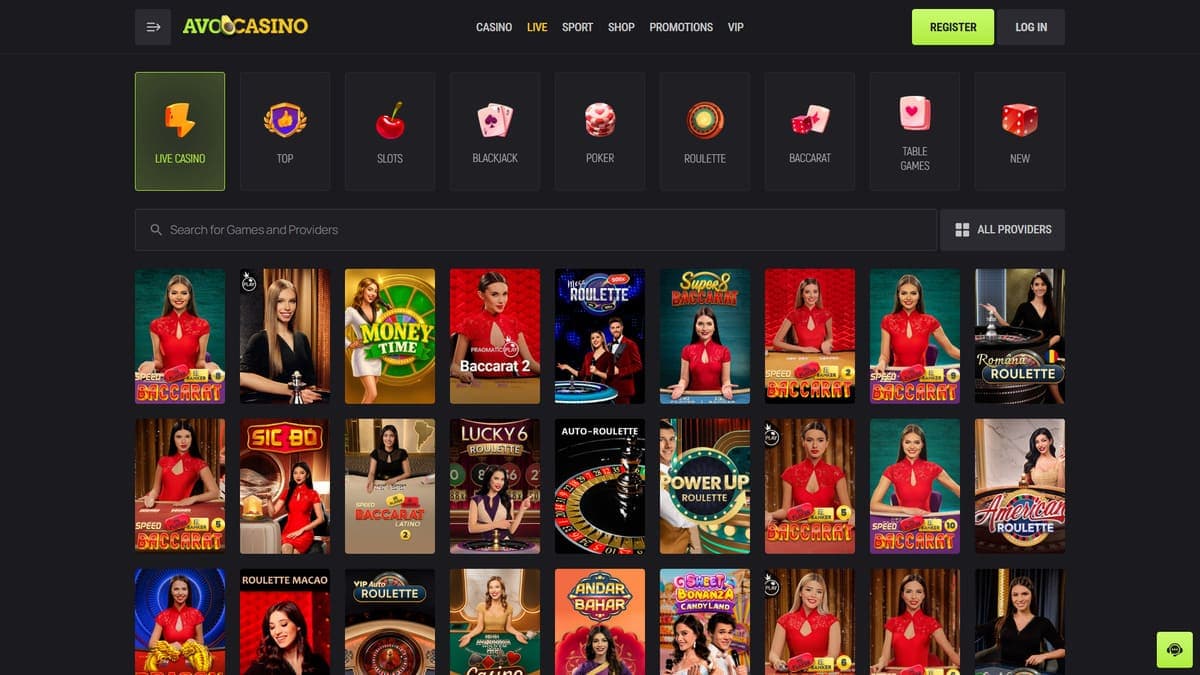 Live casino Avocasino Casino