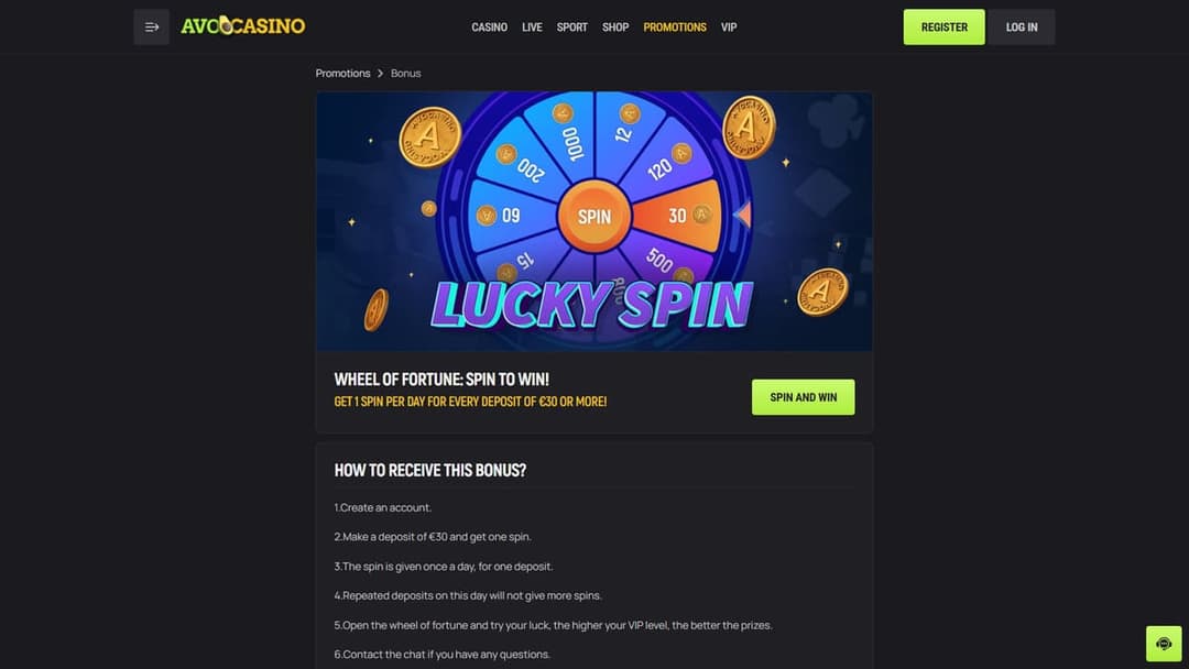 Wheel of fortune Avocasino Casino