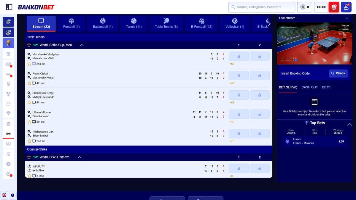 Live betting Bankonbet Casino