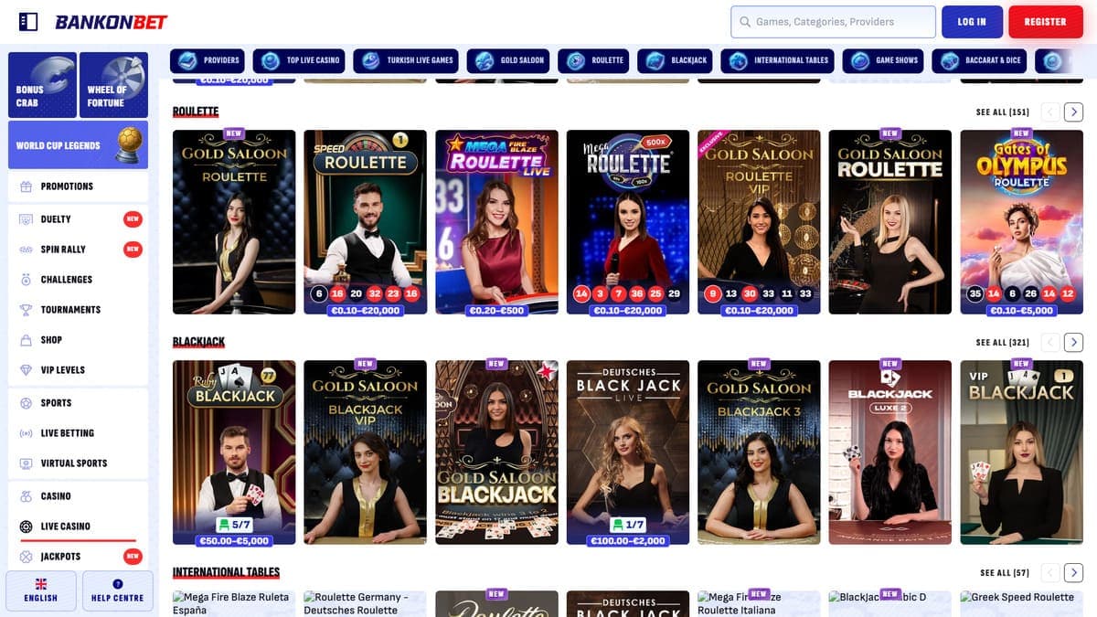 Live Bankonbet Casino