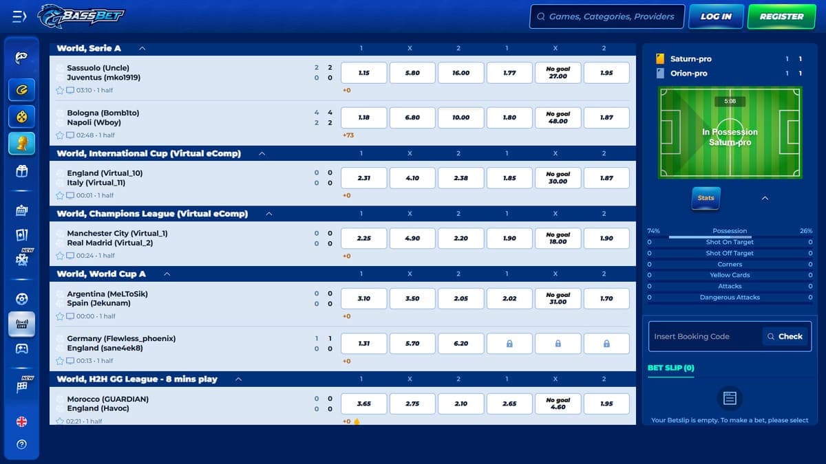Live betting Bassbet Casino