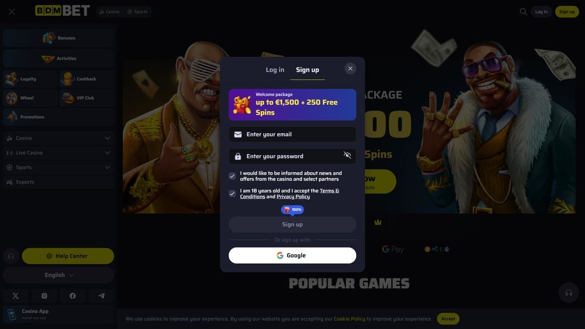 Registration Bdmbet Casino