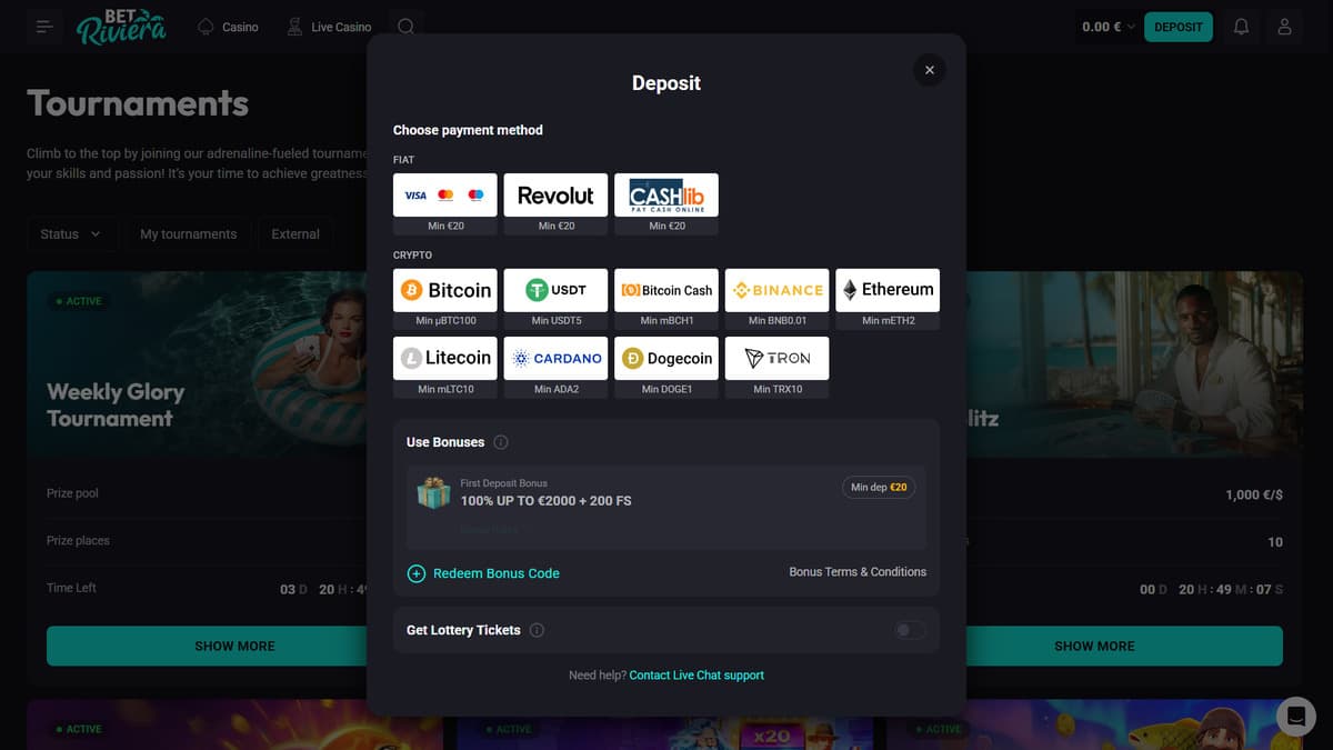 Deposit Bet Riviera Casino