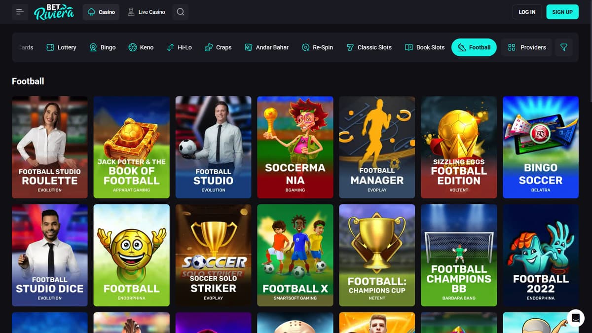 Football sport Bet Riviera Casino
