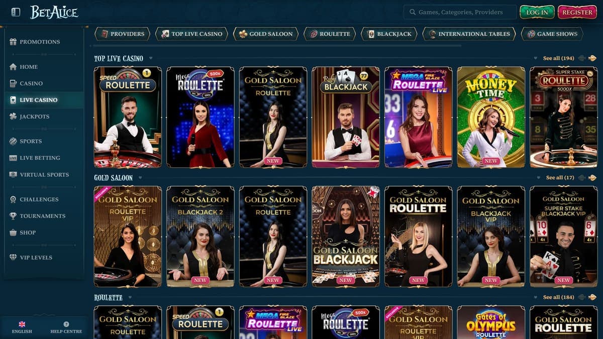 Live casino BetAlice Casino