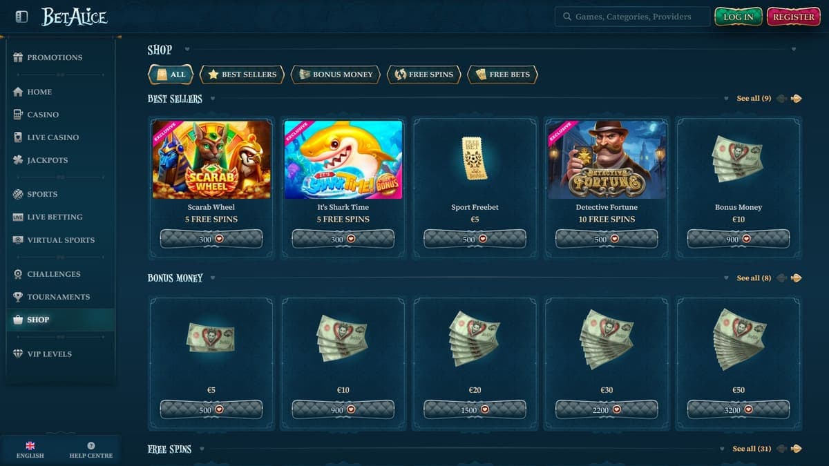 Shop BetAlice Casino