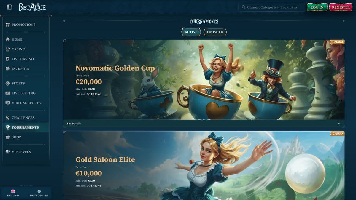 Tournaments BetAlice Casino