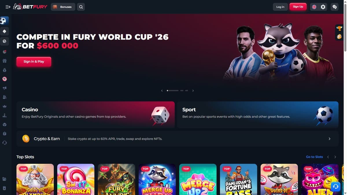 Homepage Betfury