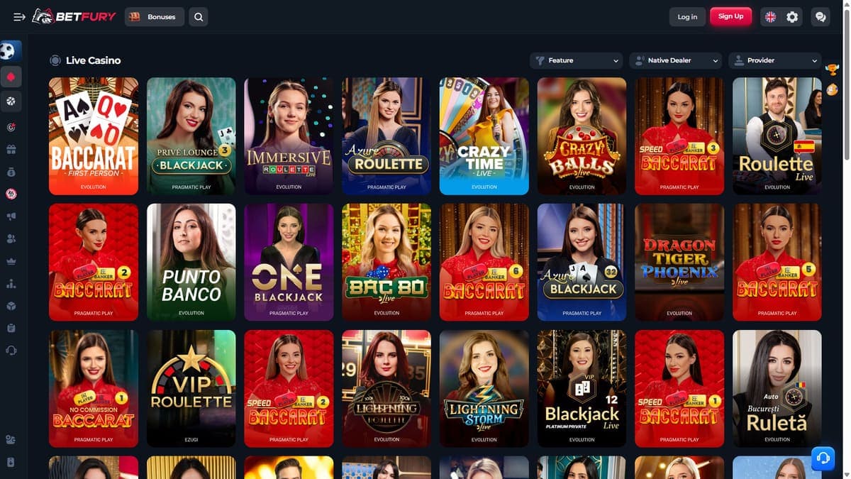 Live casino Betfury