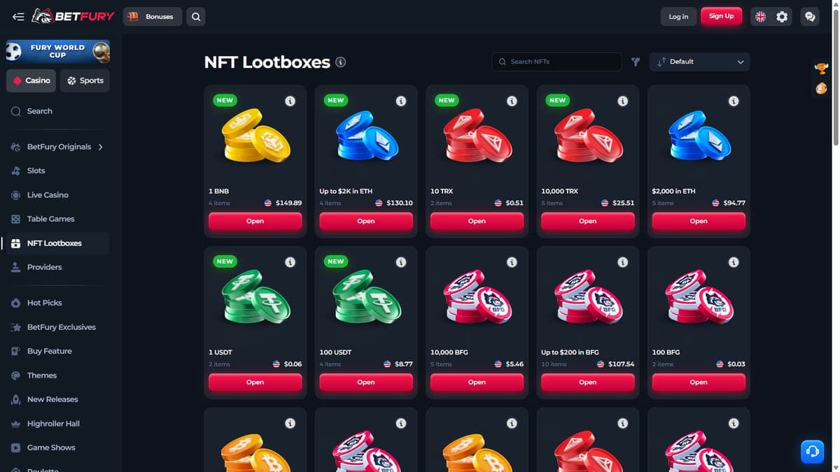 NFT Lootboxes Betfury