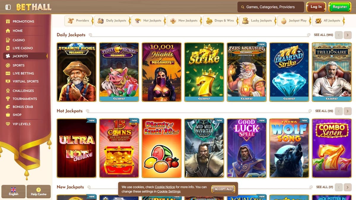 Jackpots BetHall Casino