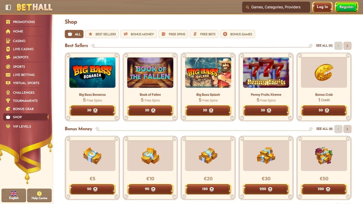 Shop BetHall Casino