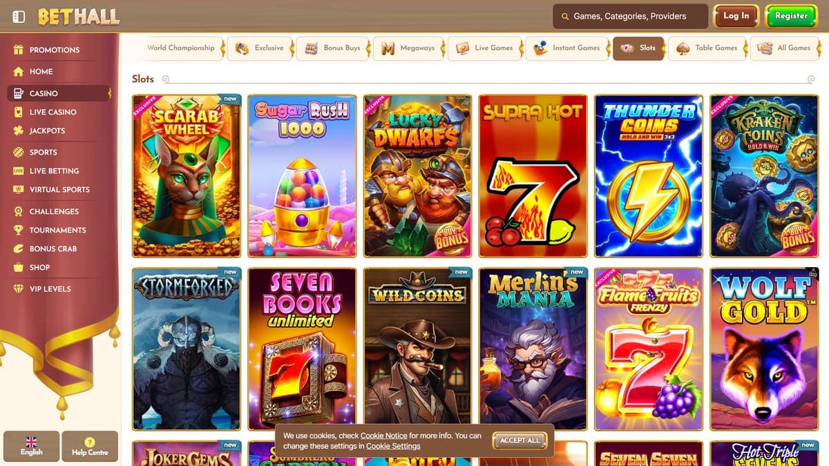 Slot machines BetHall Casino