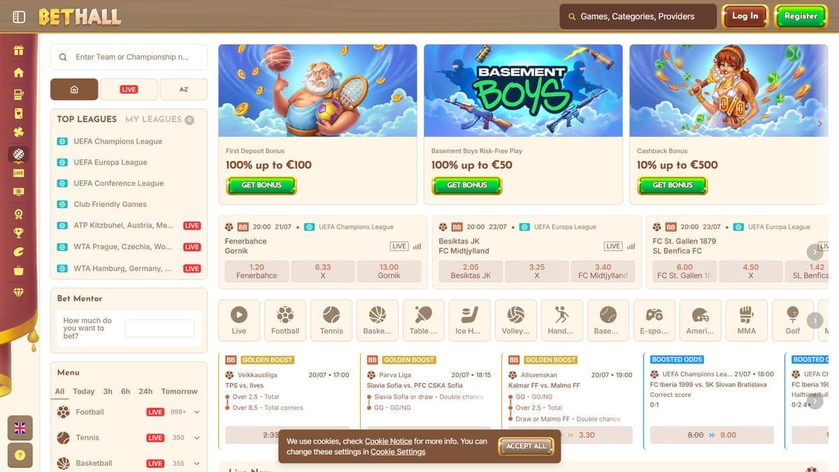 Sports betting BetHall Casino