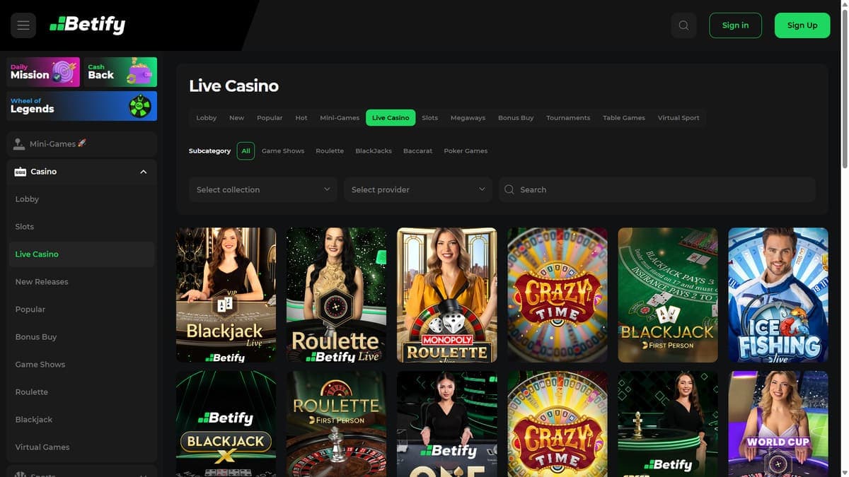 Live Betify Casino