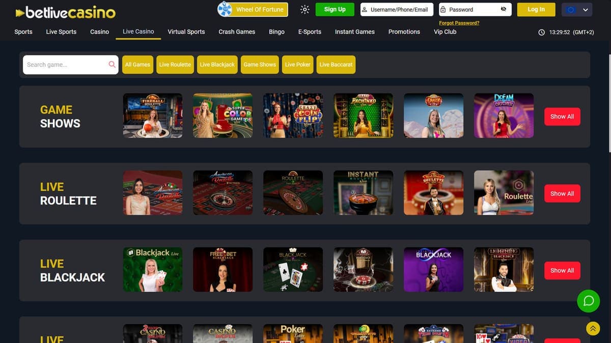 Live casino BetLive Casino