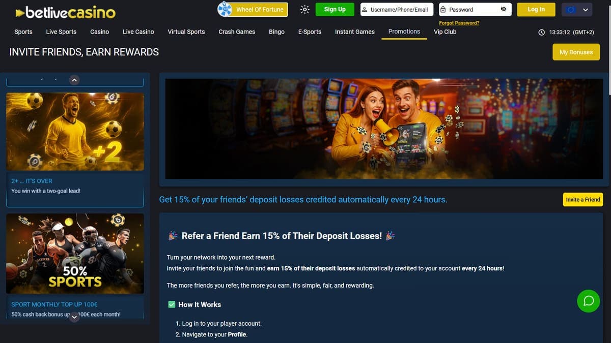 Referral BetLive Casino