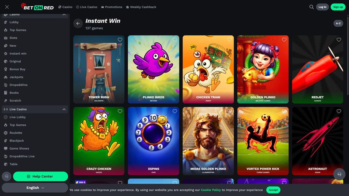 Other games Bet On Red Casino