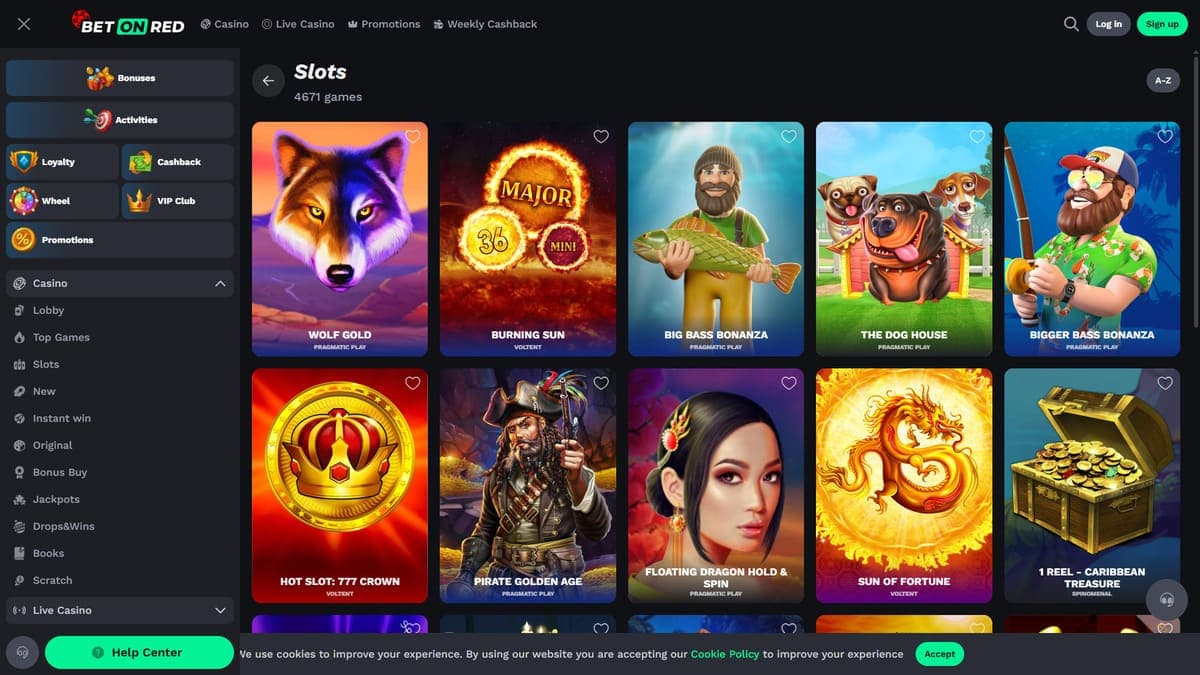Slot machines Bet On Red Casino
