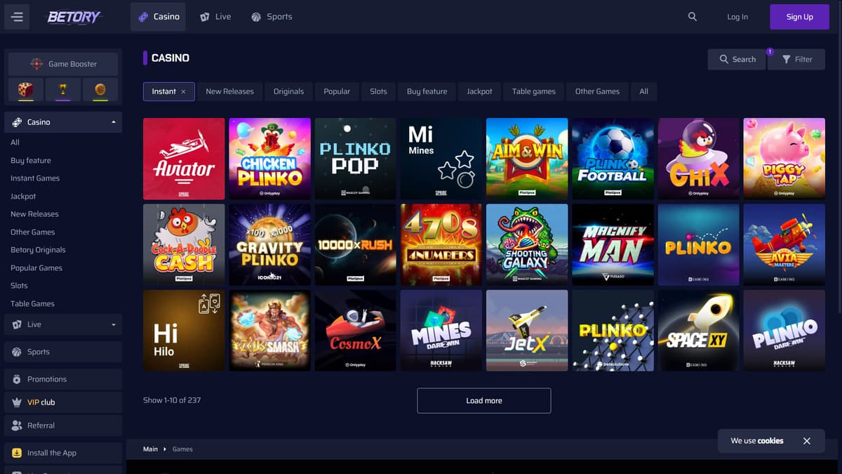 Other games Betory Casino