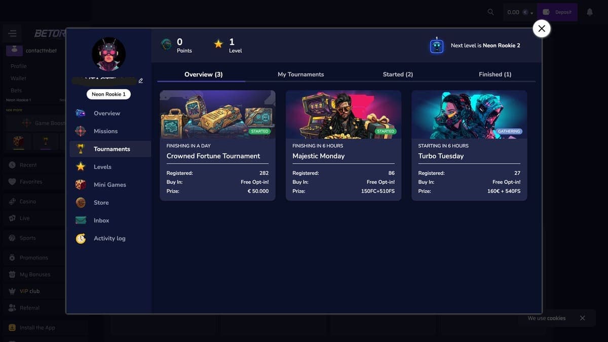 Tournaments Betory Casino