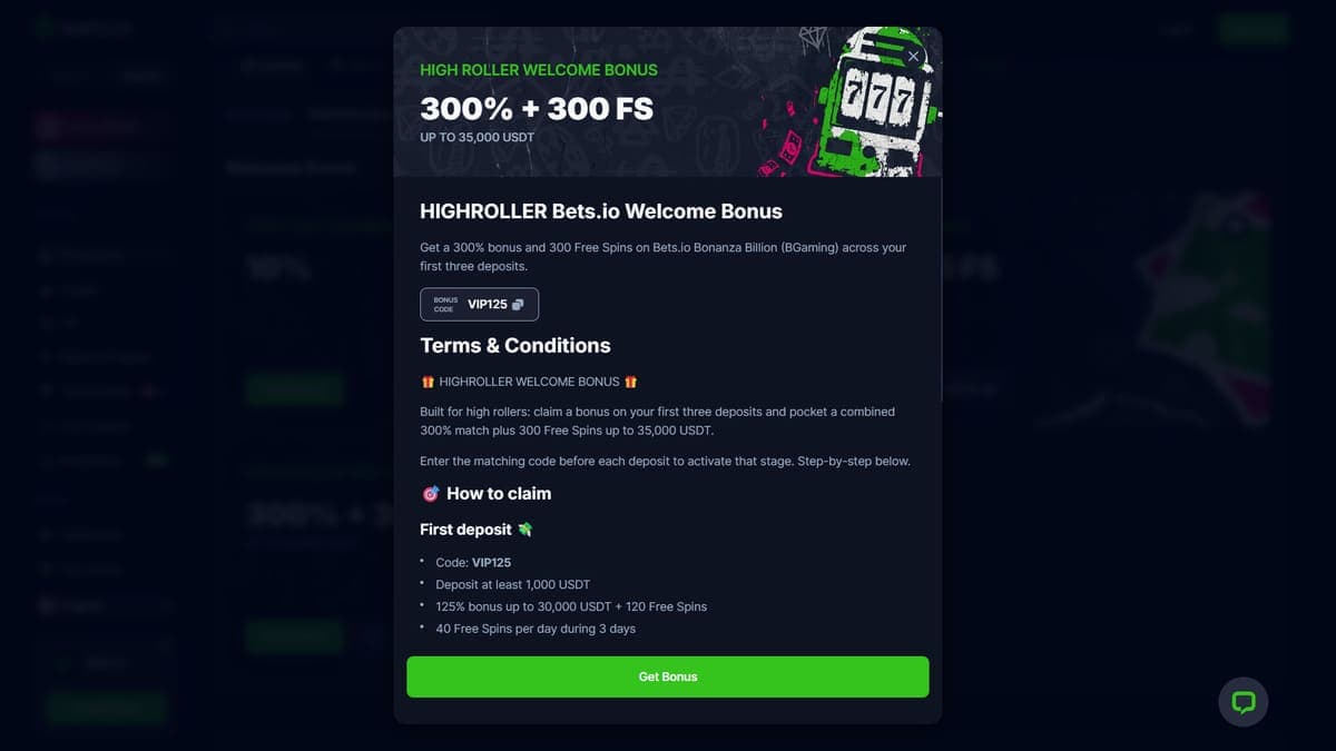 High roller bonus Bet.io Casino