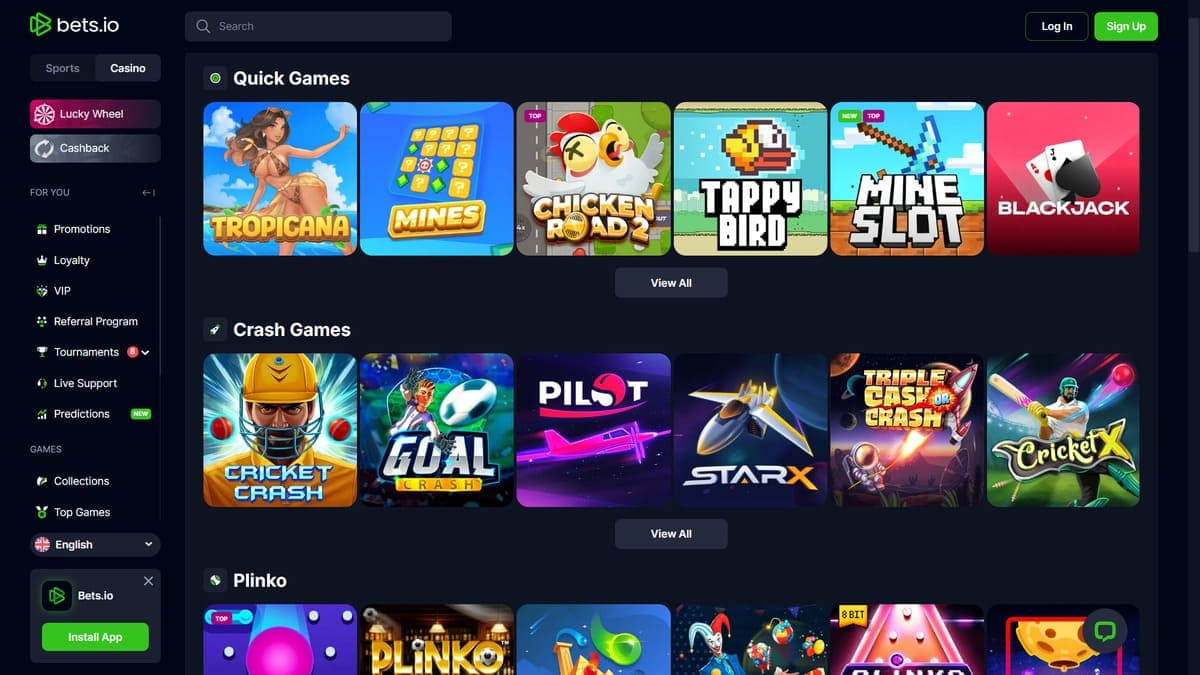 Instant wins Bet.io Casino