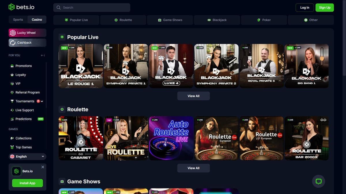 Live Bet.io Casino