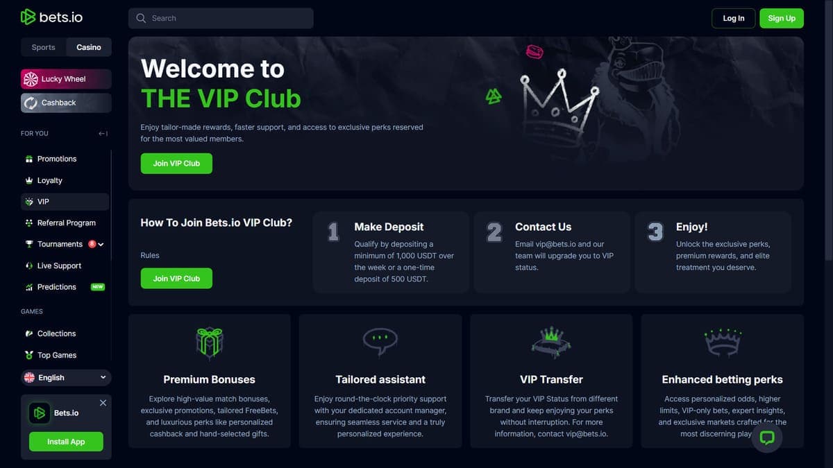 Loyalty Bet.io Casino